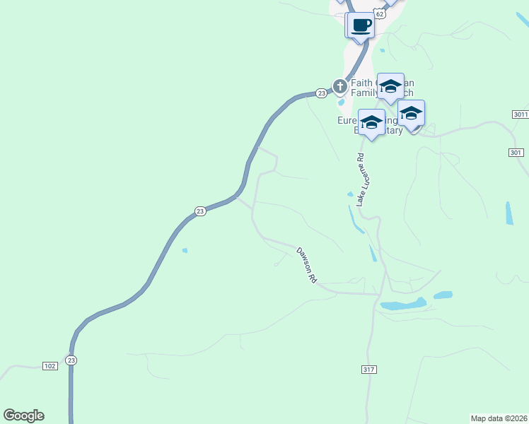 map of restaurants, bars, coffee shops, grocery stores, and more near 114 Deer Lane in Eureka Springs