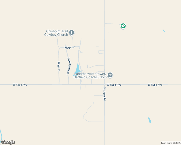 map of restaurants, bars, coffee shops, grocery stores, and more near 13312 Sherry Road in Lahoma