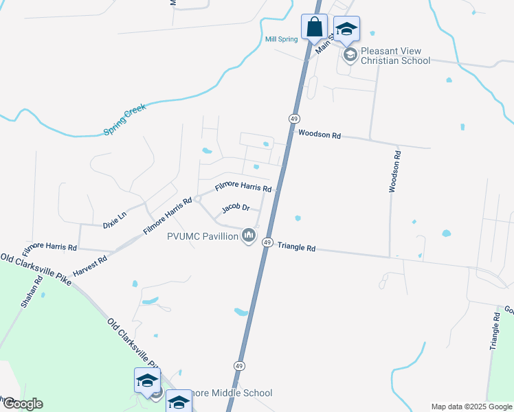 map of restaurants, bars, coffee shops, grocery stores, and more near 114 Jacob Drive in Pleasant View