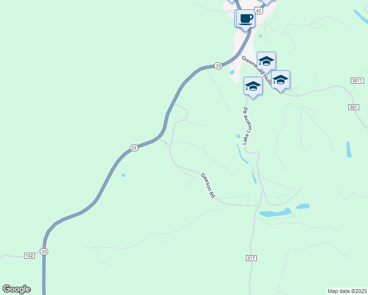 map of restaurants, bars, coffee shops, grocery stores, and more near 114 Deer Lane in Eureka Springs