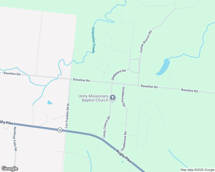 map of restaurants, bars, coffee shops, grocery stores, and more near 997 Unity Church Road in Jamestown