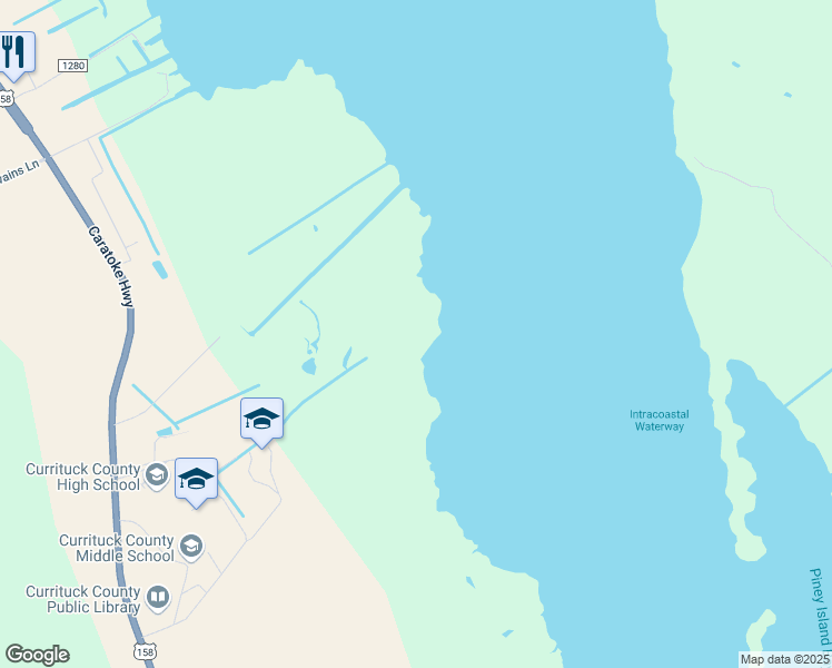 map of restaurants, bars, coffee shops, grocery stores, and more near 4263 Caratoke Highway in Barco