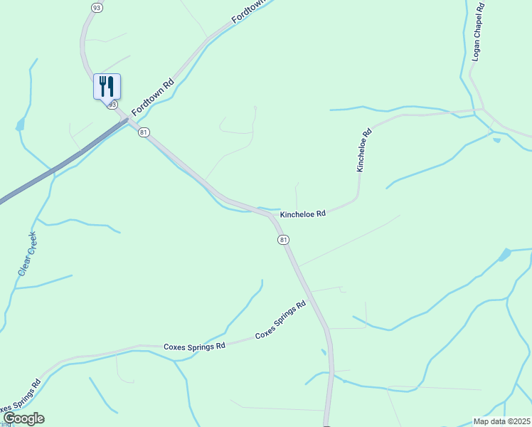 map of restaurants, bars, coffee shops, grocery stores, and more near 3300 Tennessee 81 Scenic in Fall Branch