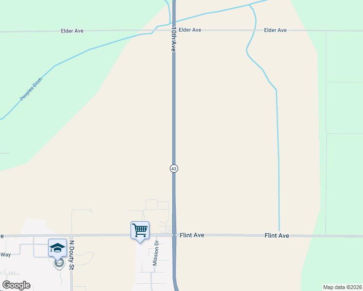 map of restaurants, bars, coffee shops, grocery stores, and more near 6505 10th Avenue in Hanford