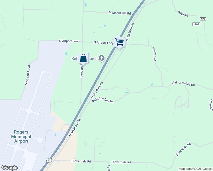 map of restaurants, bars, coffee shops, grocery stores, and more near 13012 Walnut Valley Trail in Rogers