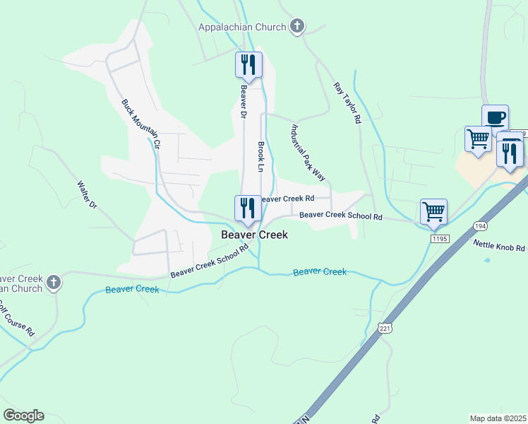 map of restaurants, bars, coffee shops, grocery stores, and more near 166 King Street in West Jefferson