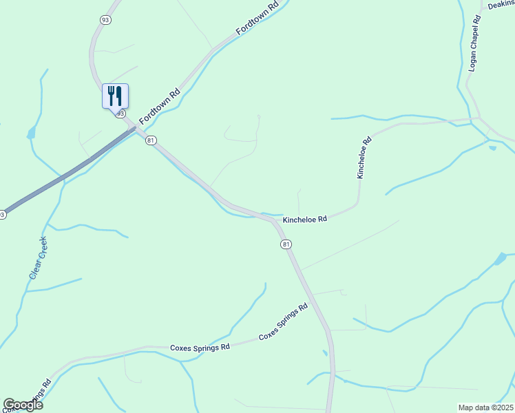 map of restaurants, bars, coffee shops, grocery stores, and more near 3300-3398 State Highway 81 Scenic in Fall Branch