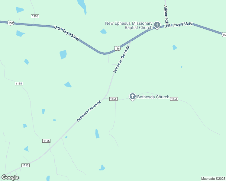 map of restaurants, bars, coffee shops, grocery stores, and more near 274 Bethesda Church Road in Ruffin