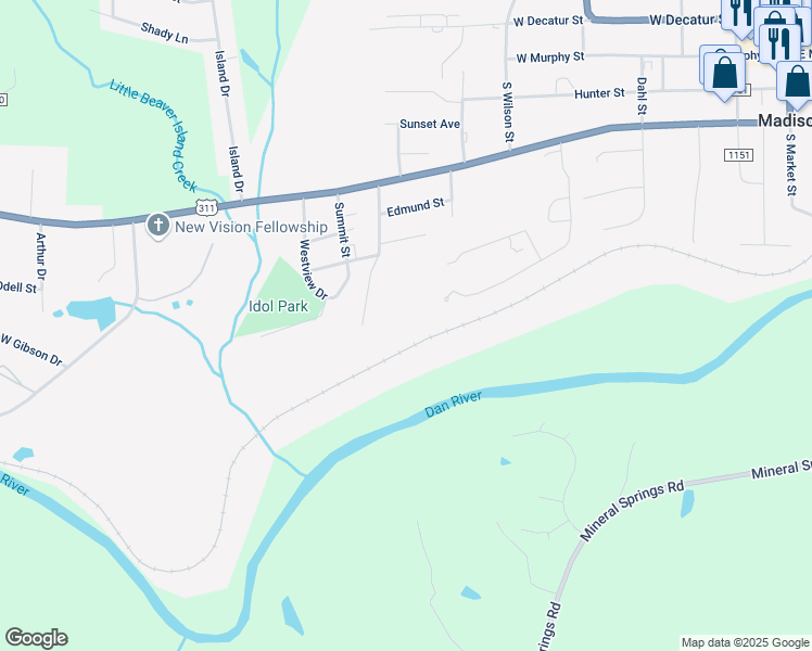map of restaurants, bars, coffee shops, grocery stores, and more near 419 Cassandra Road in Madison