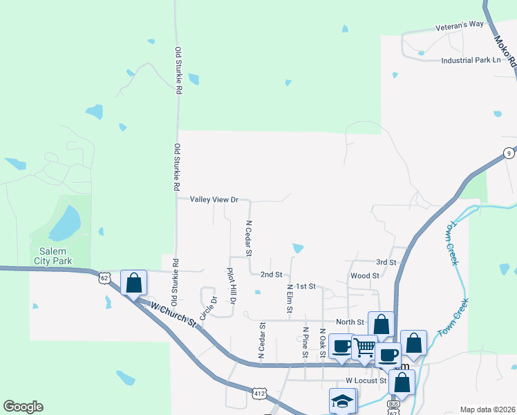 map of restaurants, bars, coffee shops, grocery stores, and more near 102 Water Tower Lane in Salem