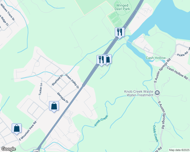 map of restaurants, bars, coffee shops, grocery stores, and more near Bristol Highway in Johnson City