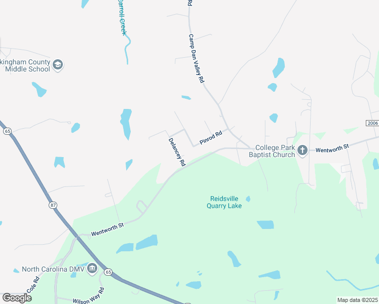 map of restaurants, bars, coffee shops, grocery stores, and more near 2940 Delancey Road in Reidsville