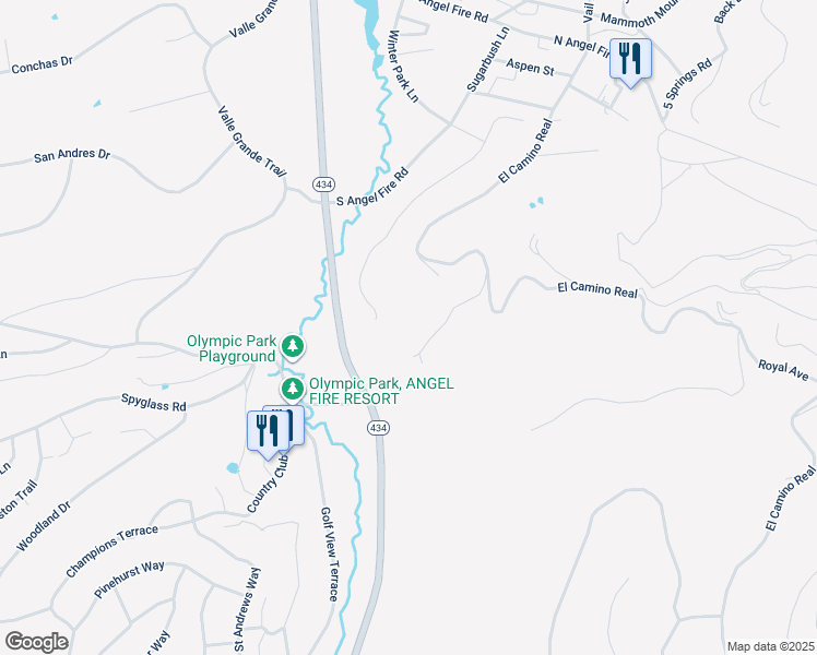 map of restaurants, bars, coffee shops, grocery stores, and more near 20 Vail Overlook in Angel Fire