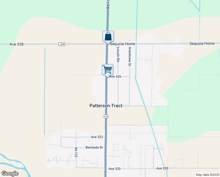 map of restaurants, bars, coffee shops, grocery stores, and more near 32400-32598 North Dinuba Boulevard in Visalia