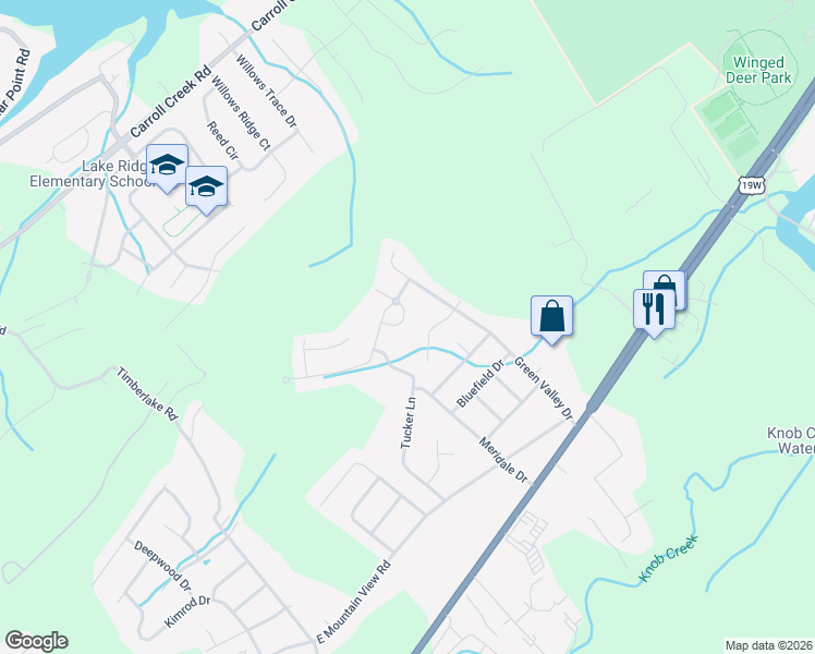 map of restaurants, bars, coffee shops, grocery stores, and more near 64 Dunham Circle in Johnson City