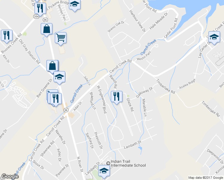 map of restaurants, bars, coffee shops, grocery stores, and more near 4205 Ranch Rd in Johnson City