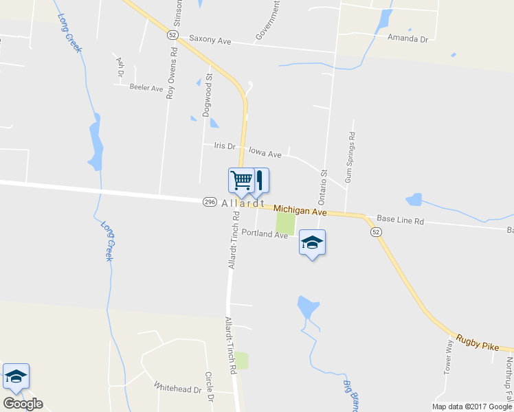 map of restaurants, bars, coffee shops, grocery stores, and more near 2001 Michigan Ave in Jamestown