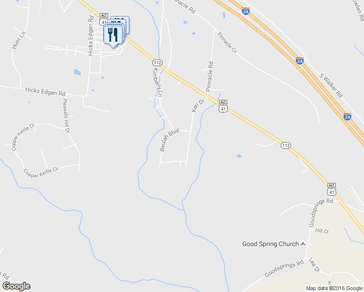 map of restaurants, bars, coffee shops, grocery stores, and more near 133 Keri Dr in Pleasant View