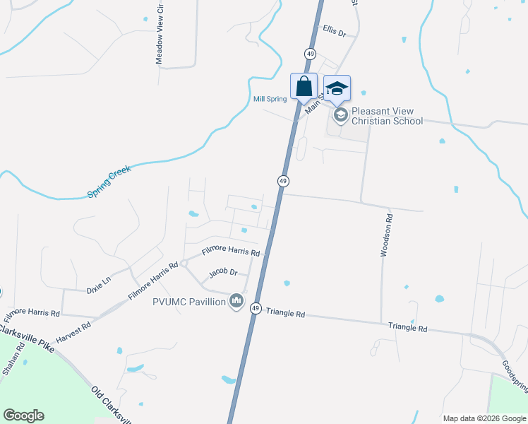 map of restaurants, bars, coffee shops, grocery stores, and more near 219 Selesia Lane in Pleasant View