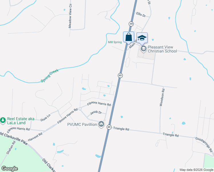 map of restaurants, bars, coffee shops, grocery stores, and more near 219 Selesia Lane in Pleasant View