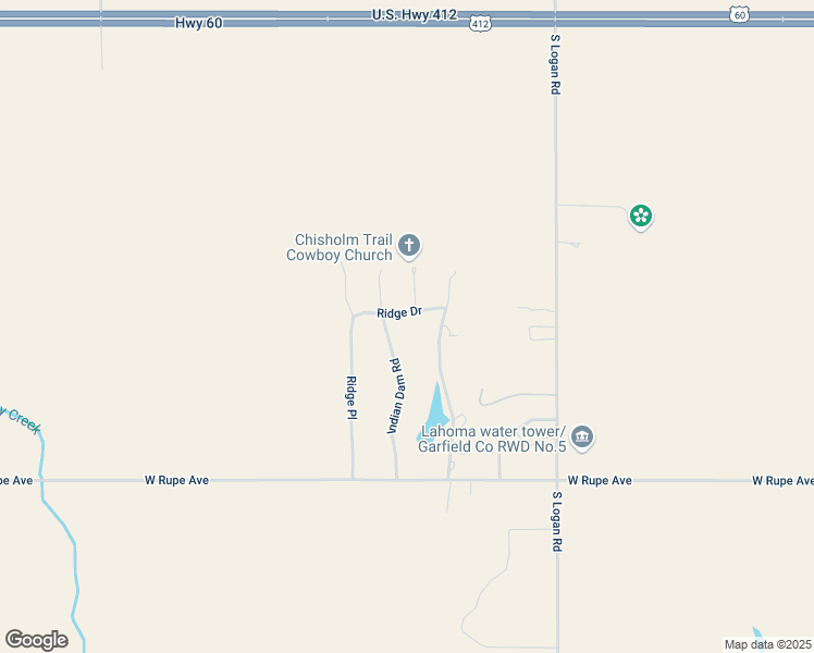 map of restaurants, bars, coffee shops, grocery stores, and more near 13529 Ridge Place in Lahoma