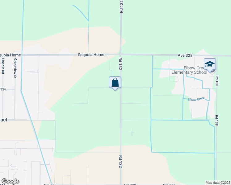 map of restaurants, bars, coffee shops, grocery stores, and more near 32595 Road 132 in Visalia