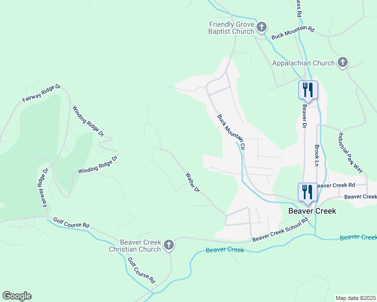 map of restaurants, bars, coffee shops, grocery stores, and more near 284 Joe Lyalls Road in West Jefferson