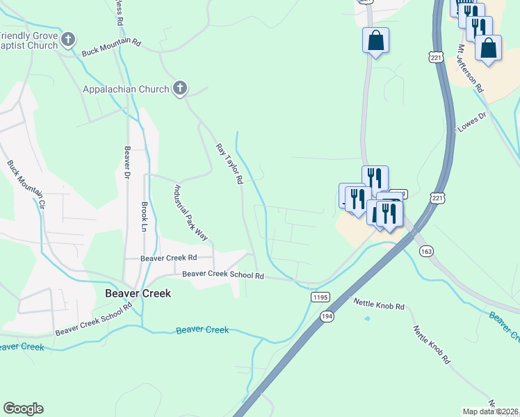 map of restaurants, bars, coffee shops, grocery stores, and more near 263 Evergreen Street in West Jefferson