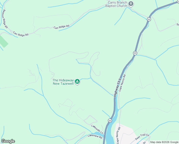 map of restaurants, bars, coffee shops, grocery stores, and more near 314 Molly Hollow Road in New Tazewell