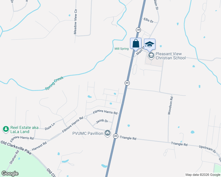 map of restaurants, bars, coffee shops, grocery stores, and more near 145 Coleson Lane in Pleasant View