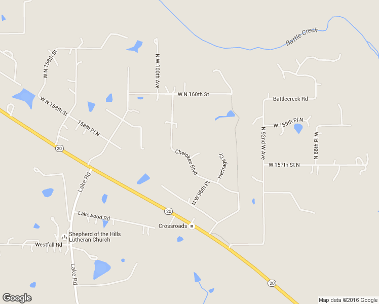 map of restaurants, bars, coffee shops, grocery stores, and more near 15730 Cherokee Court in Skiatook