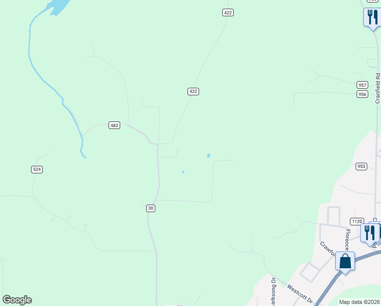 map of restaurants, bars, coffee shops, grocery stores, and more near 1535 Co Road 30 in Mountain Home