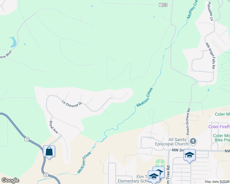 map of restaurants, bars, coffee shops, grocery stores, and more near 1502 Providence Court in Centerton