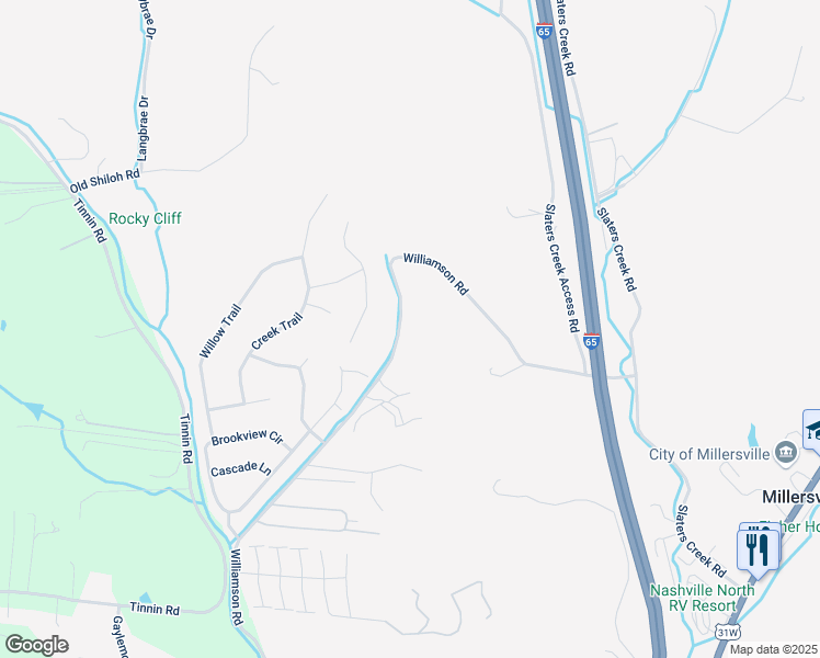 map of restaurants, bars, coffee shops, grocery stores, and more near 1420 Williamson Road in Goodlettsville