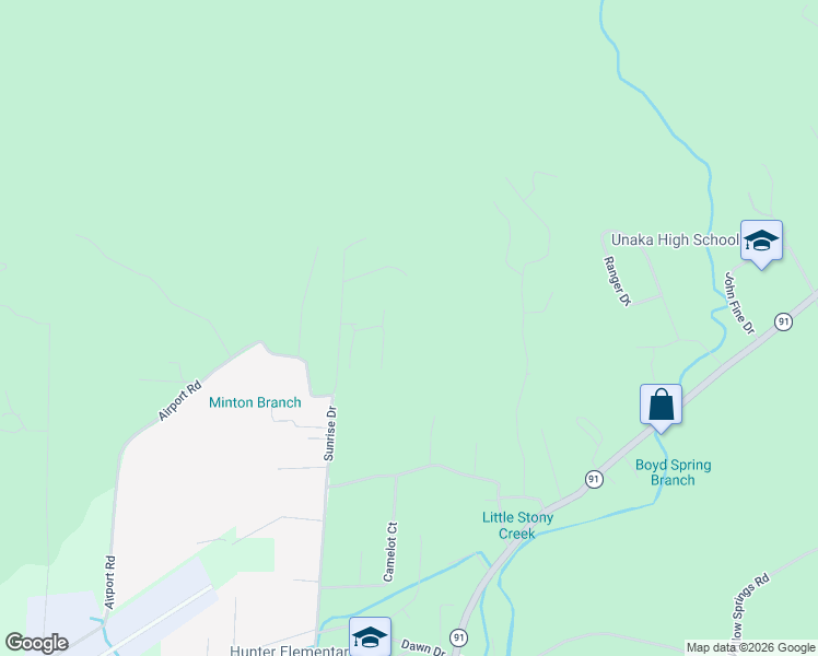map of restaurants, bars, coffee shops, grocery stores, and more near 125 Sunview Lane in Elizabethton