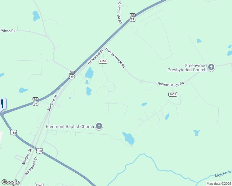 map of restaurants, bars, coffee shops, grocery stores, and more near 289 Wallin Road in Reidsville