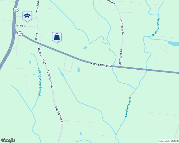 map of restaurants, bars, coffee shops, grocery stores, and more near 1250 Taylor Place Road in Jamestown