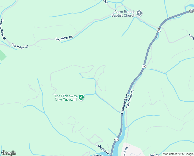 map of restaurants, bars, coffee shops, grocery stores, and more near 314 Molly Hollow Road in New Tazewell