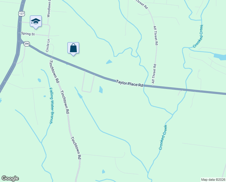 map of restaurants, bars, coffee shops, grocery stores, and more near 1250 Taylor Place Road in Jamestown