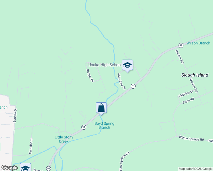 map of restaurants, bars, coffee shops, grocery stores, and more near 102 Forest Drive in Elizabethton
