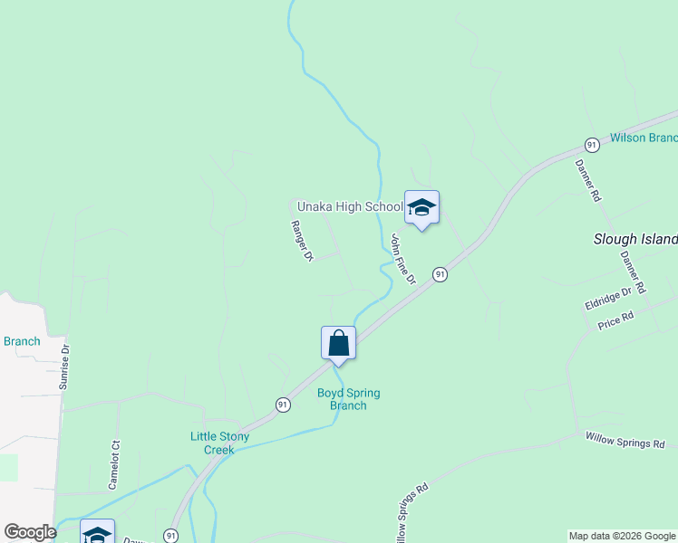 map of restaurants, bars, coffee shops, grocery stores, and more near 102 Forest Drive in Elizabethton