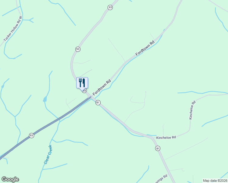 map of restaurants, bars, coffee shops, grocery stores, and more near 138 Fordtown Road in Fall Branch