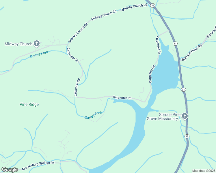 map of restaurants, bars, coffee shops, grocery stores, and more near 306 Carpenter Road in Mooresburg