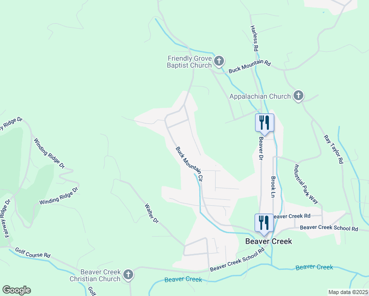 map of restaurants, bars, coffee shops, grocery stores, and more near 800 Buck Mountain Circle in West Jefferson