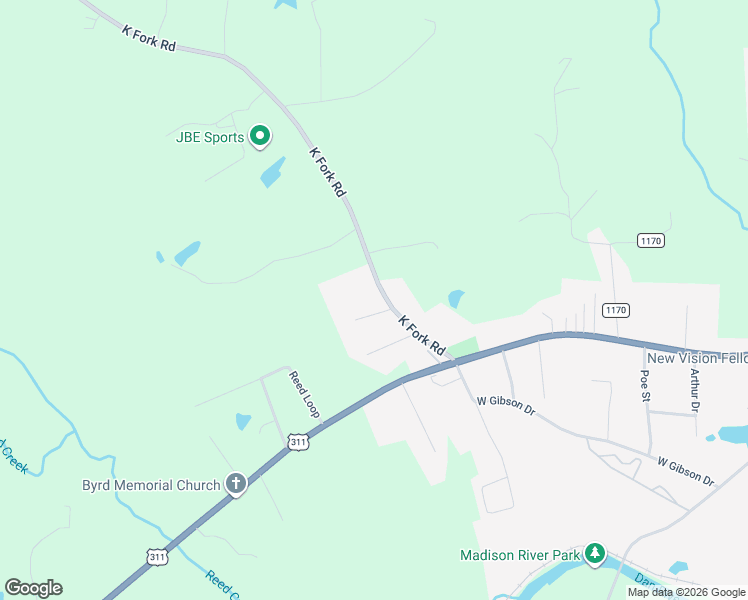 map of restaurants, bars, coffee shops, grocery stores, and more near 136 K Fork Street in Mayodan