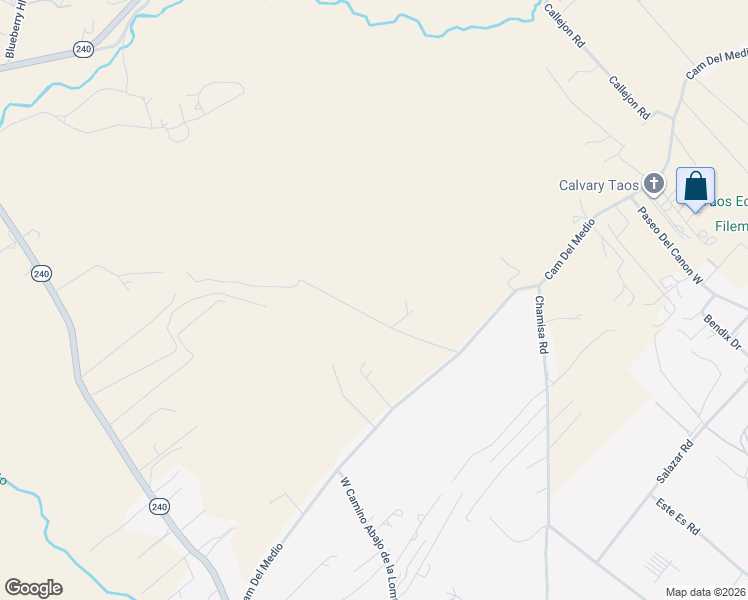 map of restaurants, bars, coffee shops, grocery stores, and more near Dolores Rd in Taos