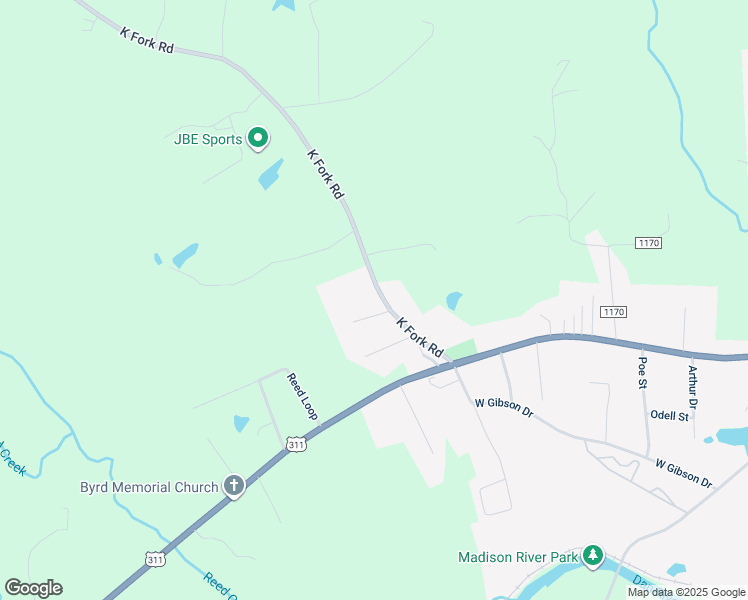 map of restaurants, bars, coffee shops, grocery stores, and more near 136 South K Fork Road in Madison