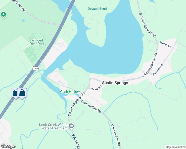 map of restaurants, bars, coffee shops, grocery stores, and more near 651 South Austin Springs Road in Johnson City