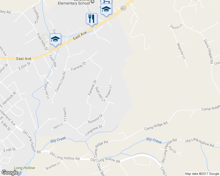 map of restaurants, bars, coffee shops, grocery stores, and more near Rogers Lane in LaFollette