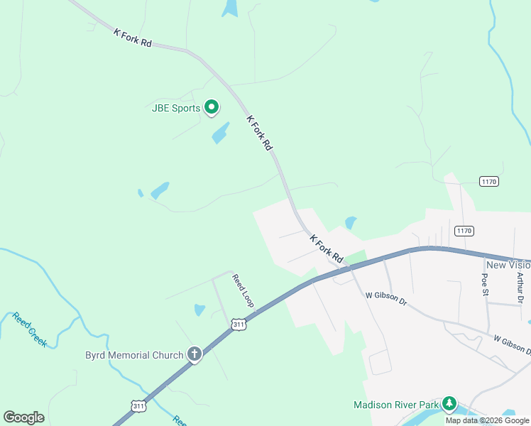 map of restaurants, bars, coffee shops, grocery stores, and more near K South K Fork Road in Madison